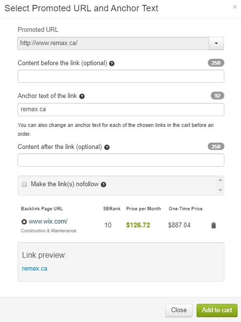 Choose promoted URL