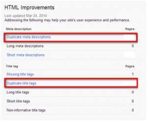 Duplicate Content on Website